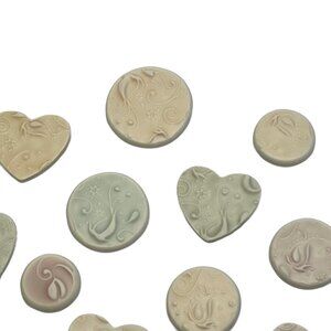 13 Magnets Floral Paisley Handmade Polymer Clay Multicolor Muted Pastel